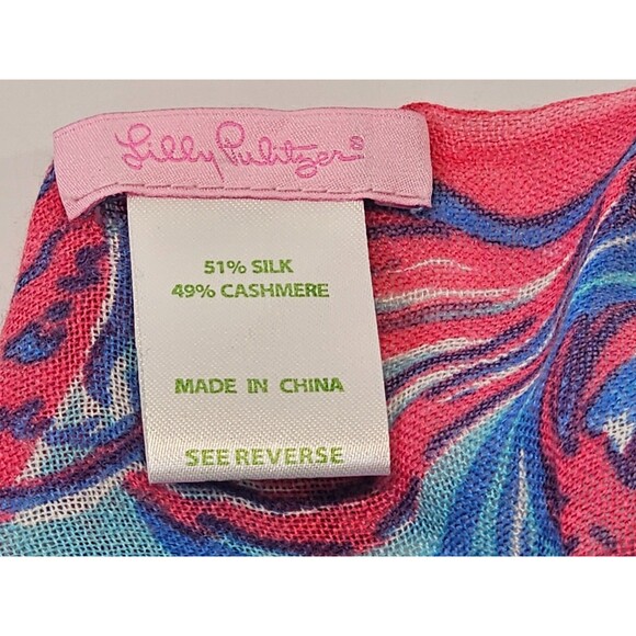 Lilly Pulitzer Silk Cashmere‎ Blend Knit Astrological Signs Scarf Wrap Shawl - Picture 4 of 5